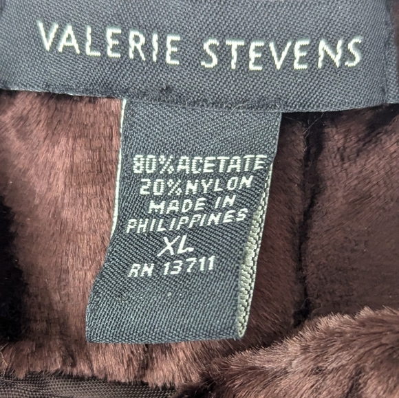 Valerie Stevens Rich Brown Faux Fur Jacket XL Bag 1 - Picture 3 of 11